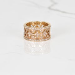 Wide Diamond Band in Yellow Gold