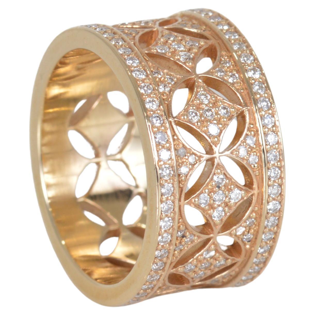 Breites Diamantband aus Gelbgold