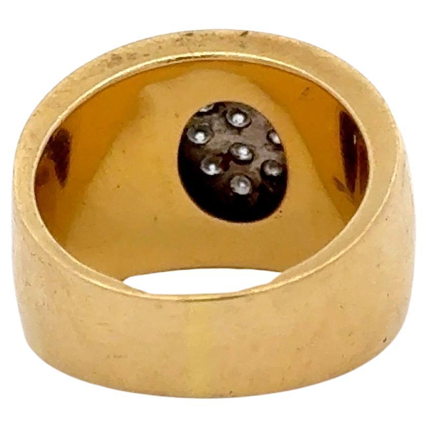 Wide Diamond Band Ring 0.40 Carats 18 Karat Yellow Gold 15 MM 13.7 Grams In Excellent Condition For Sale In New York, NY