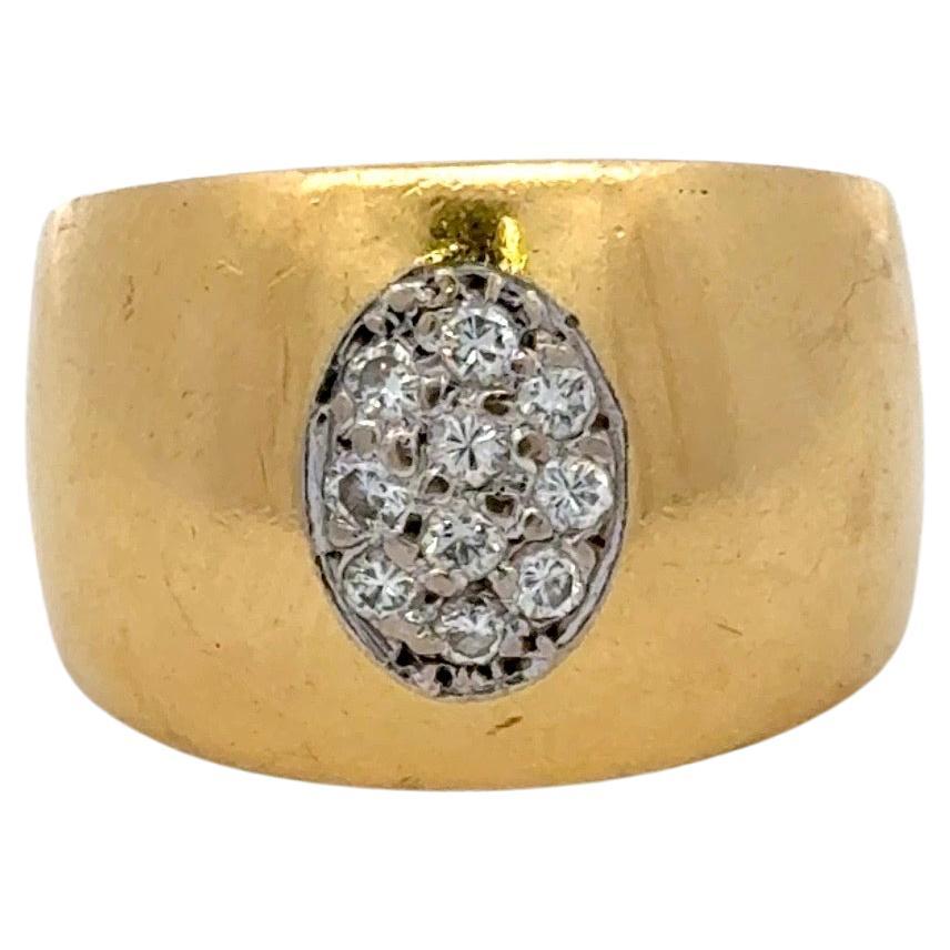 Wide Diamond Band Ring 0.40 Carats 18 Karat Yellow Gold 15 MM 13.7 Grams