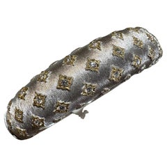 Bracciale largo con diamanti in oro bianco e giallo 18 ct.