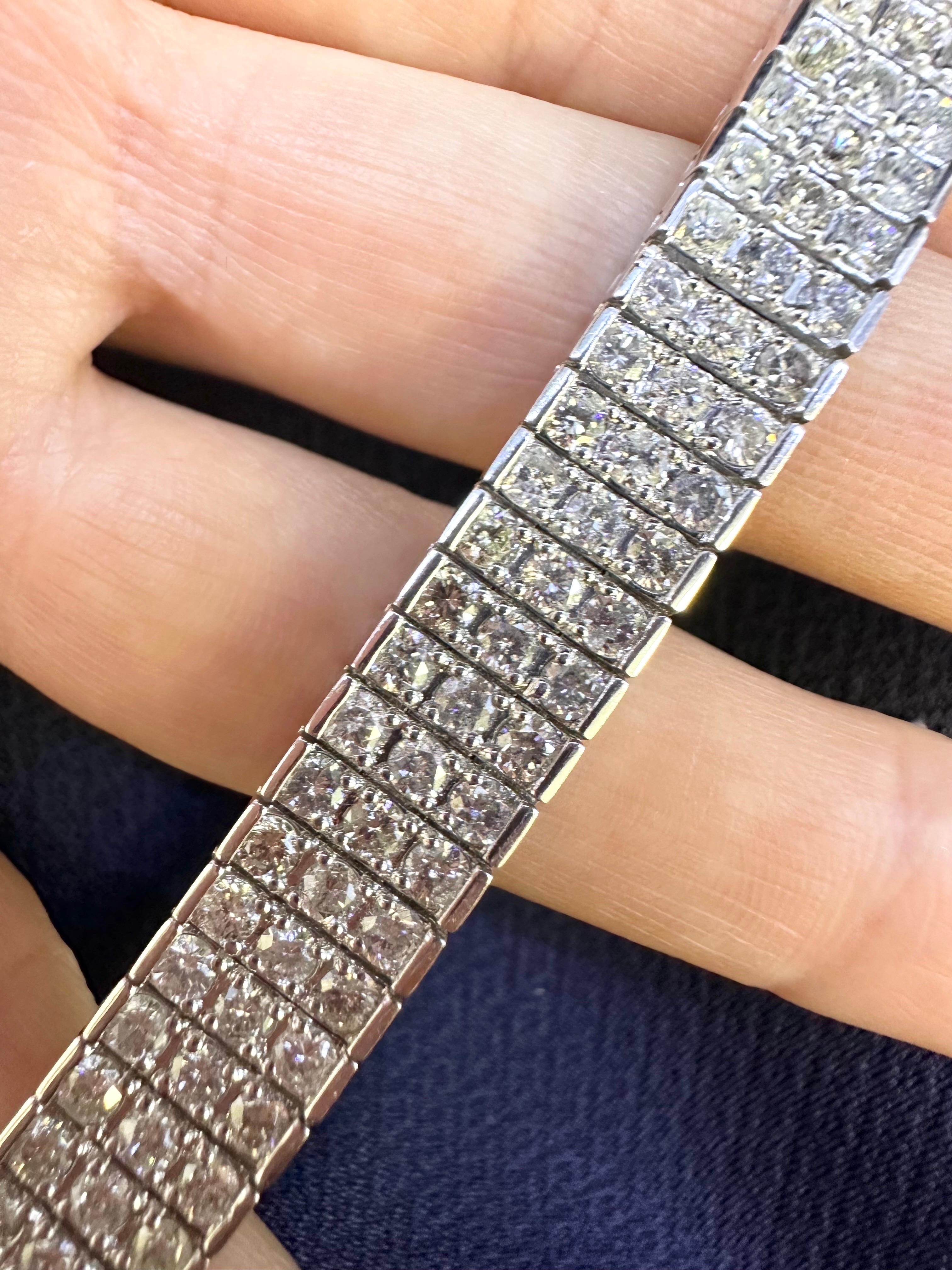 Wide diamond bracelet 11.50ct tennis bracelet 9