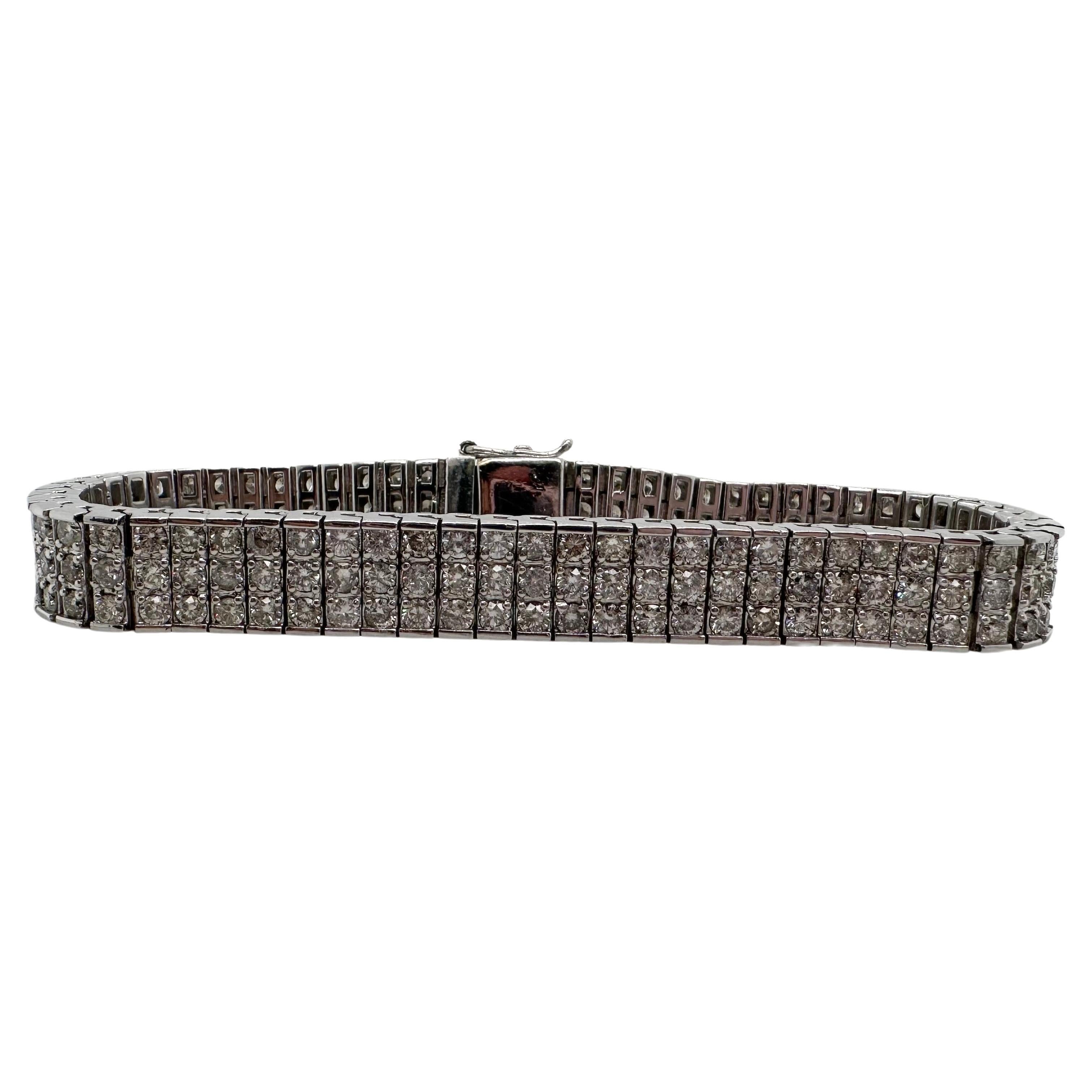 Bracelet tennis large en diamants 11,50 carats 9 pouces en vente