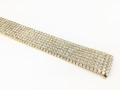 Wide Diamond Bracelet 37.50 Carat 18 Karat Yellow Gold