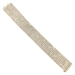 Wide Diamond Bracelet 37.50 Carat 18 Karat Yellow Gold