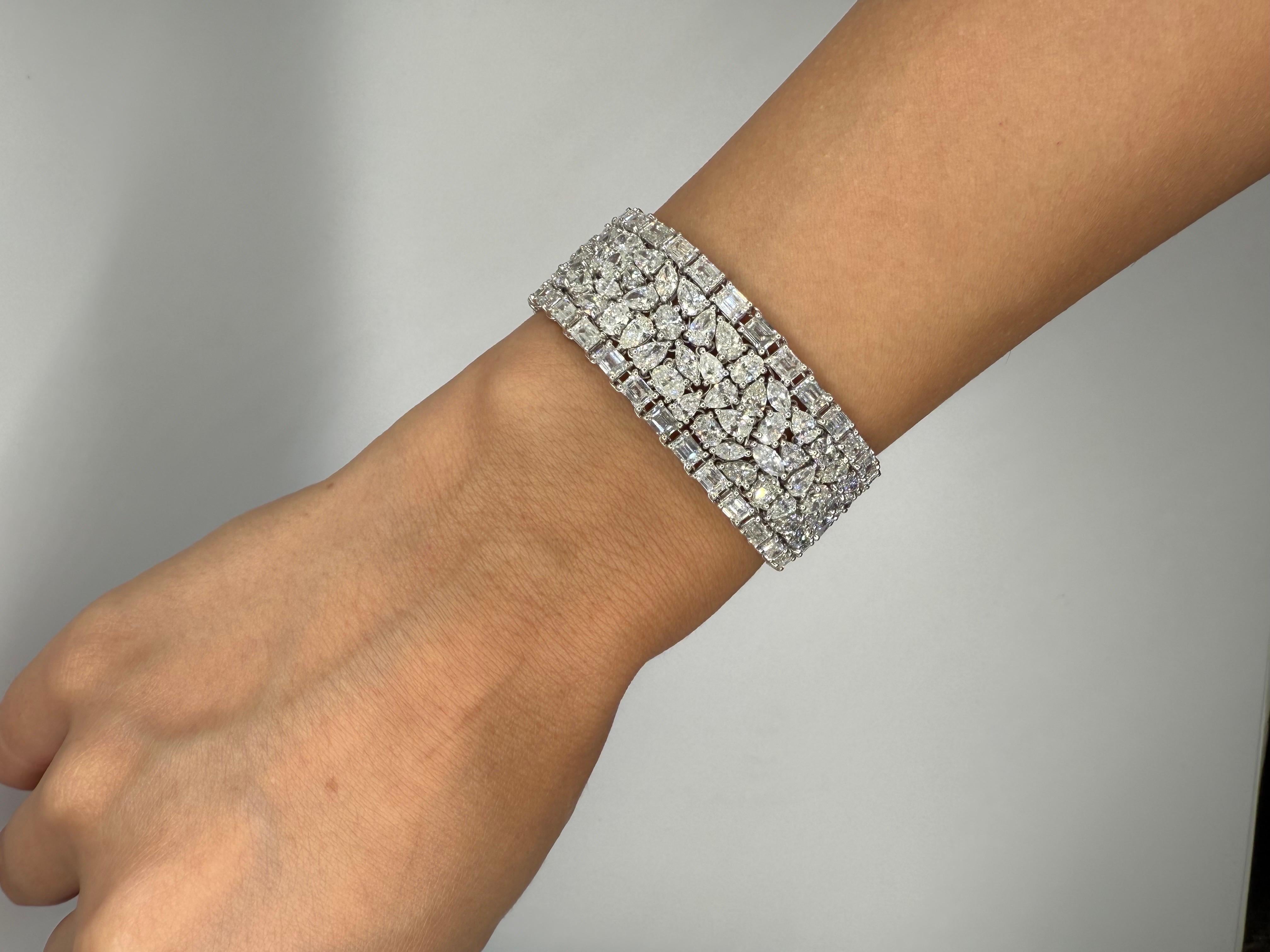 wide diamond bracelet For Sale 2