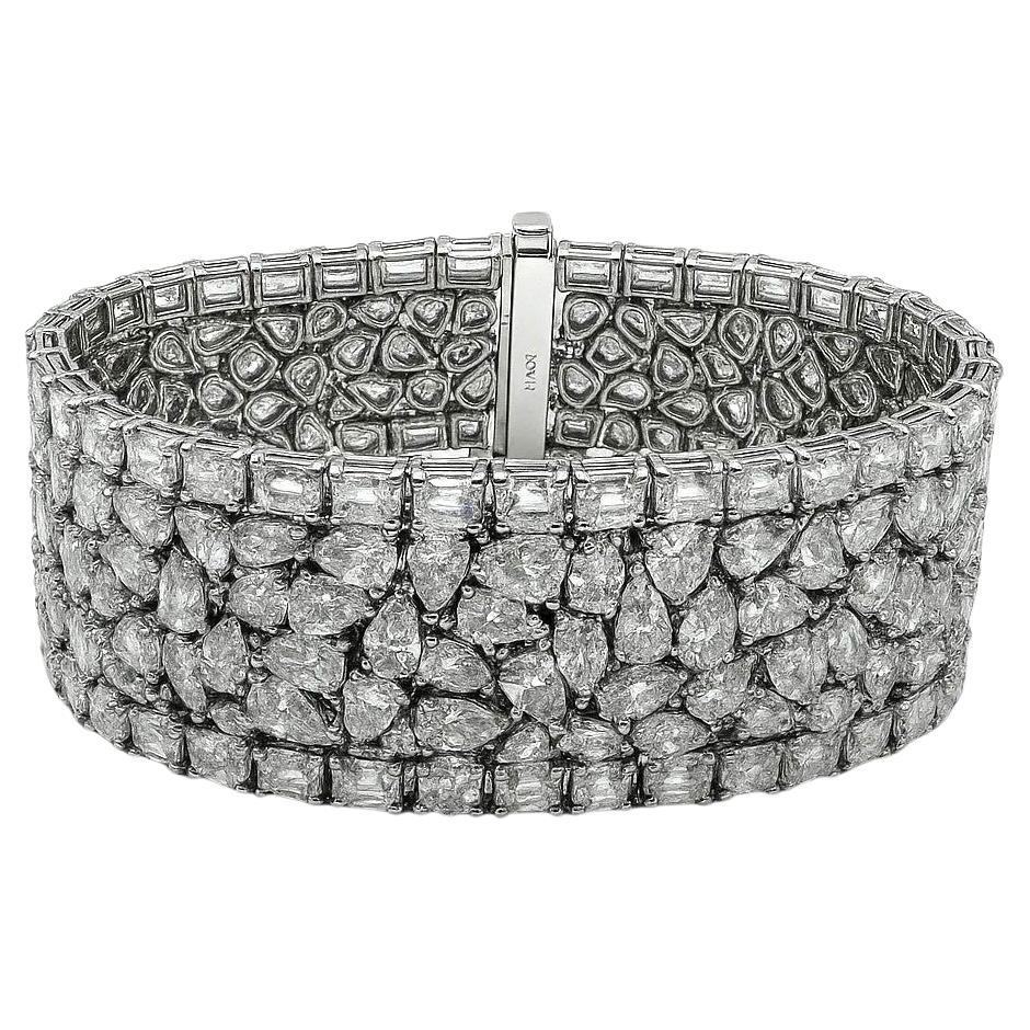 wide diamond bracelet For Sale