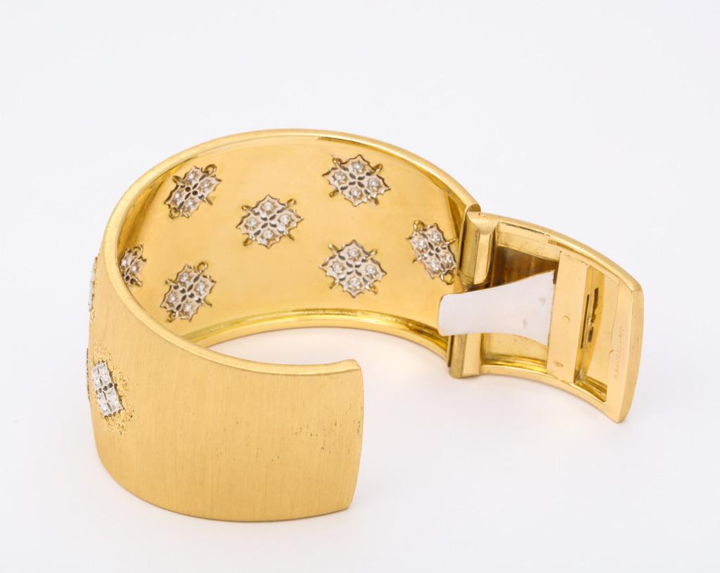 Wide Diamond Buccellati Cuff Bracelet 6