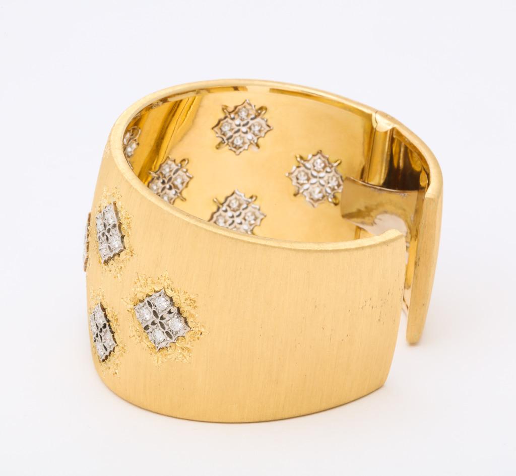 Wide Diamond Buccellati Cuff Bracelet 5