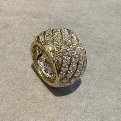 Wide Diamond Eternity Cigar Band Ring 9.18 carat total in 18k Yellow Gold