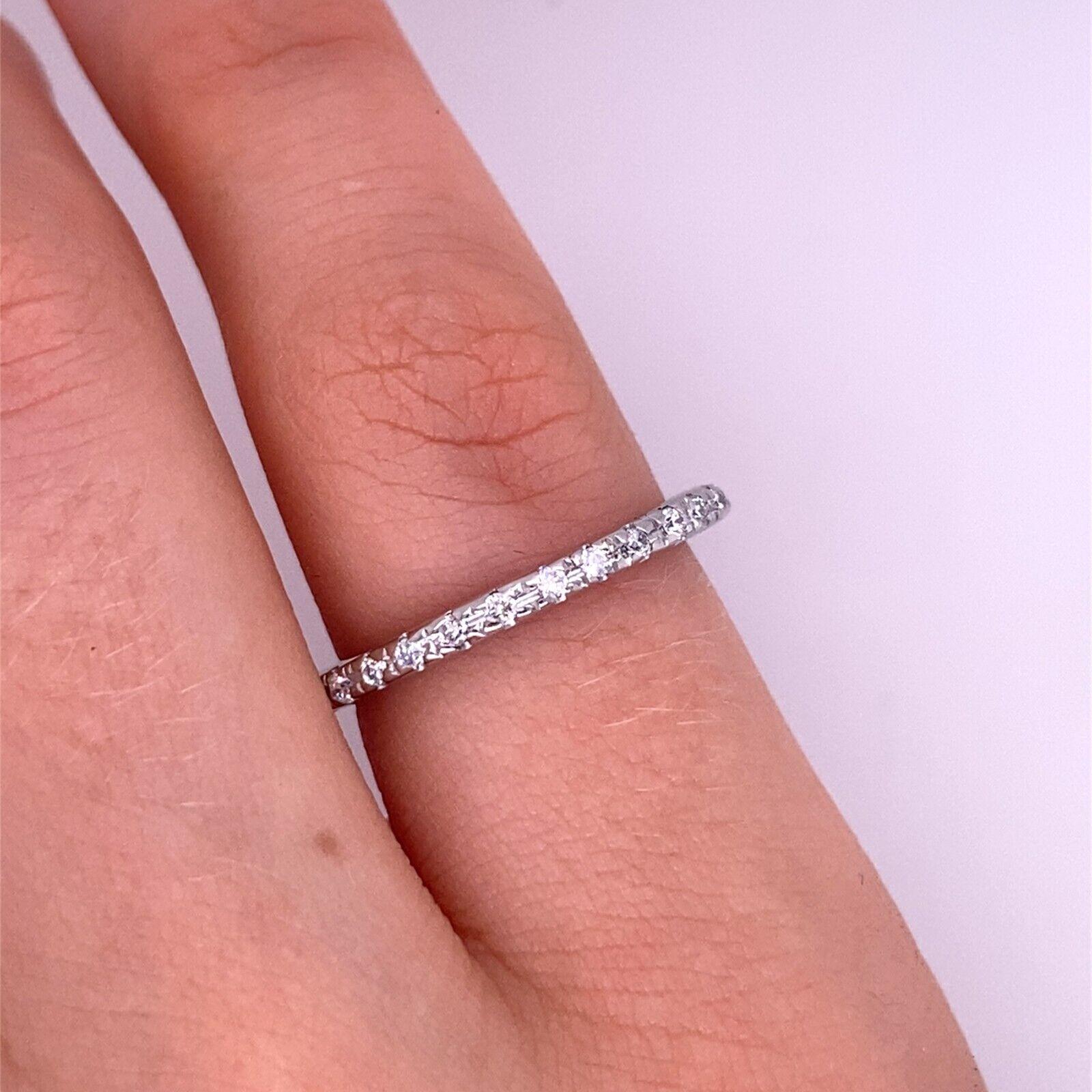 Wide Diamond Full Eternity Ring Set with 0.30ct of Diamonds in 18ct White Gold In Excellent Condition For Sale In London, GB