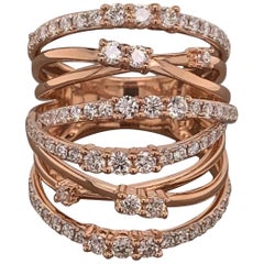 Wide Diamond Gold Ring Band