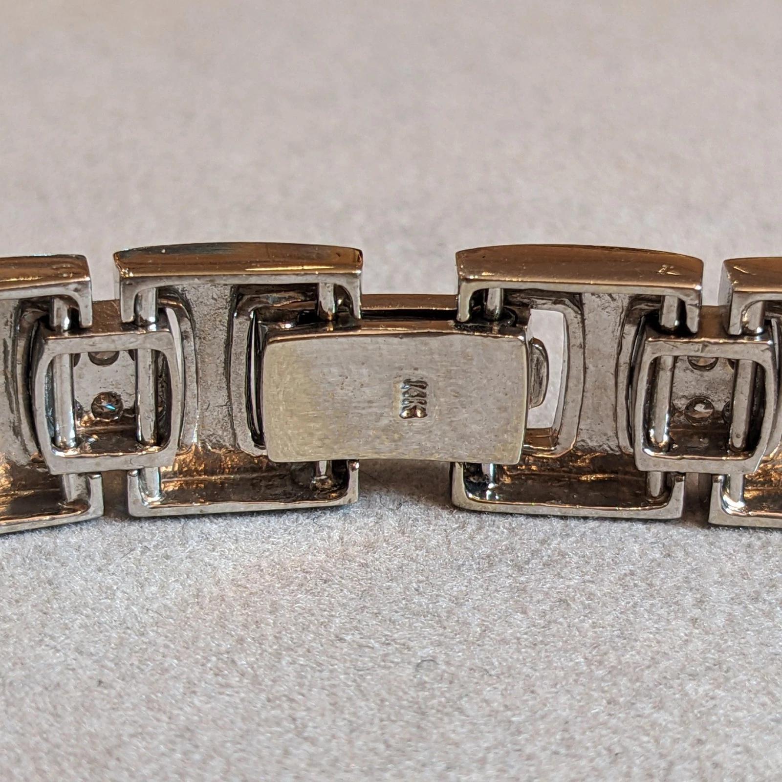 Pulsera ancha de eslabones con diamantes de 8