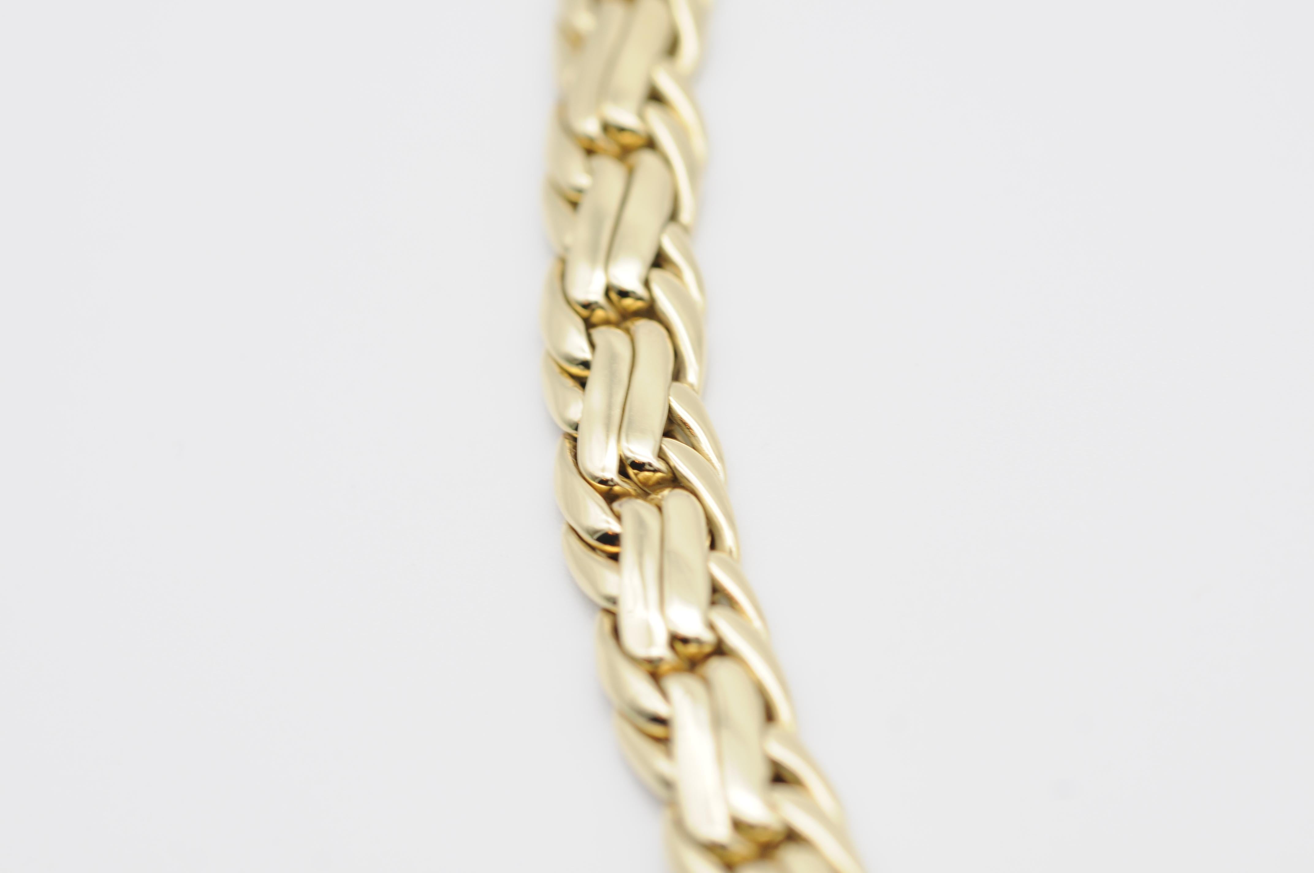 Wide Diamond Necklace in 14k Yellow Gold For Sale 4