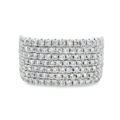 Wide Diamond Pavé Band Ring 1.27ct in 14K White Gold Size 7