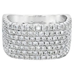 Wide Diamond Pavé Band Ring 1.27ct in 14K White Gold Size 7