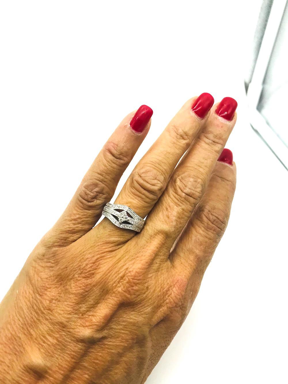 18Kt White Gold Diamond Band Ring .55 Carats In Good Condition For Sale In Laguna Hills, CA