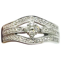 18K White Gold Diamond Band Ring .55 Carat