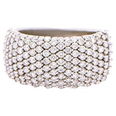 Breiter Diamant-Ring mit Stretch-Ring 1,98 Karat 158 Diamanten aus 18 Karat Weißgold