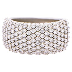 Breiter Diamant-Ring mit Stretch-Ring 1,98 Karat 158 Diamanten aus 18 Karat Weißgold