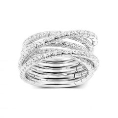 Wide Diamond White Gold Exclusive Ring for Her