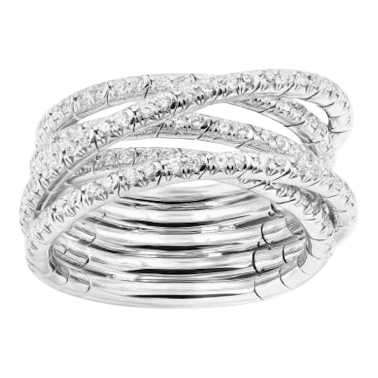 Wide Diamond White Gold Exclusive Ring for Her