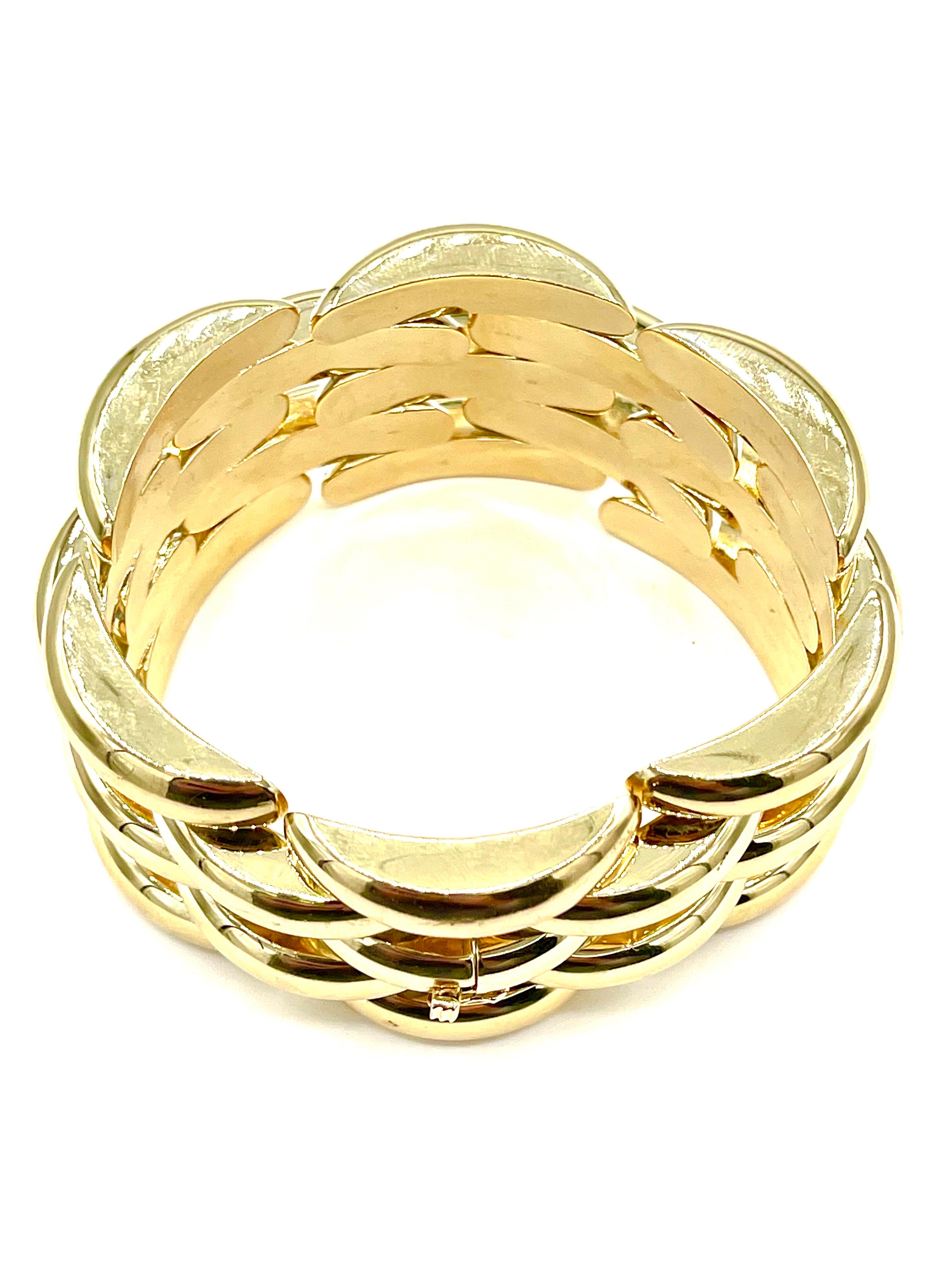 Women's or Men's Wide Five Row Link Bracelet in 14K Yellow Gold