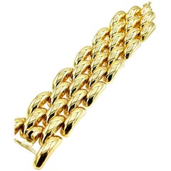 Breites fünfreihiges Gliederarmband aus 14K Gelbgold