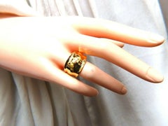 Wide Flat Band Slight Dome Ring 14kt*
