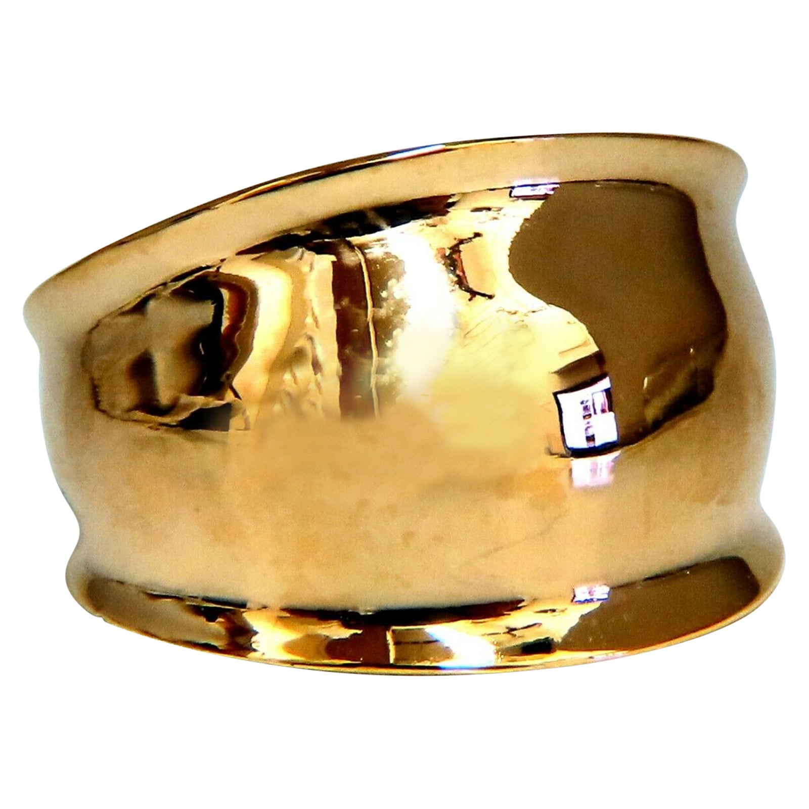 Wide Flat Band Slight Dome Ring 14kt*