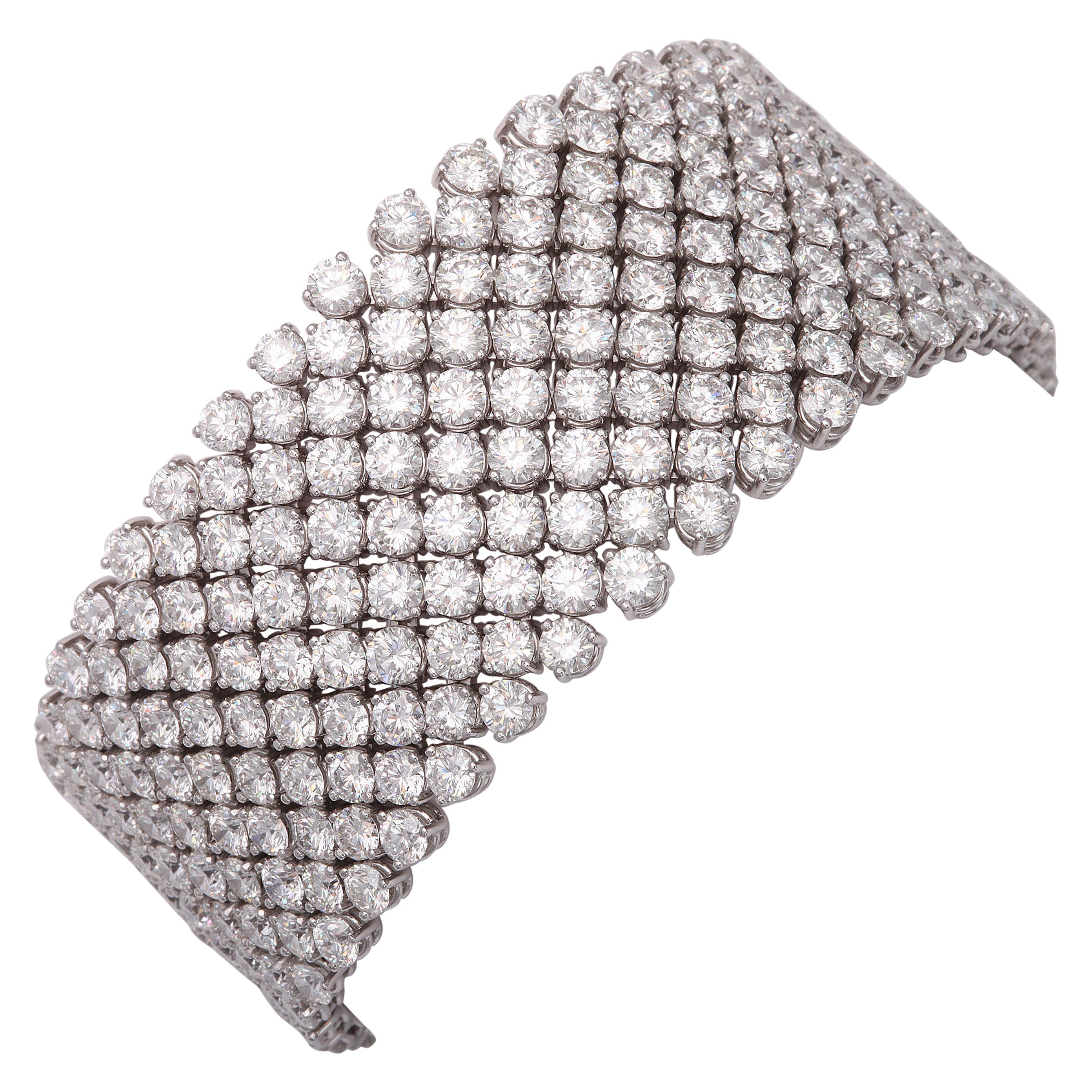Wide Flexible Diamond Bracelet