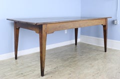 Wide French Cherry Farm Table with Notched Apron