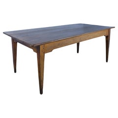 Used Wide French Cherry Farm Table with Notched Apron