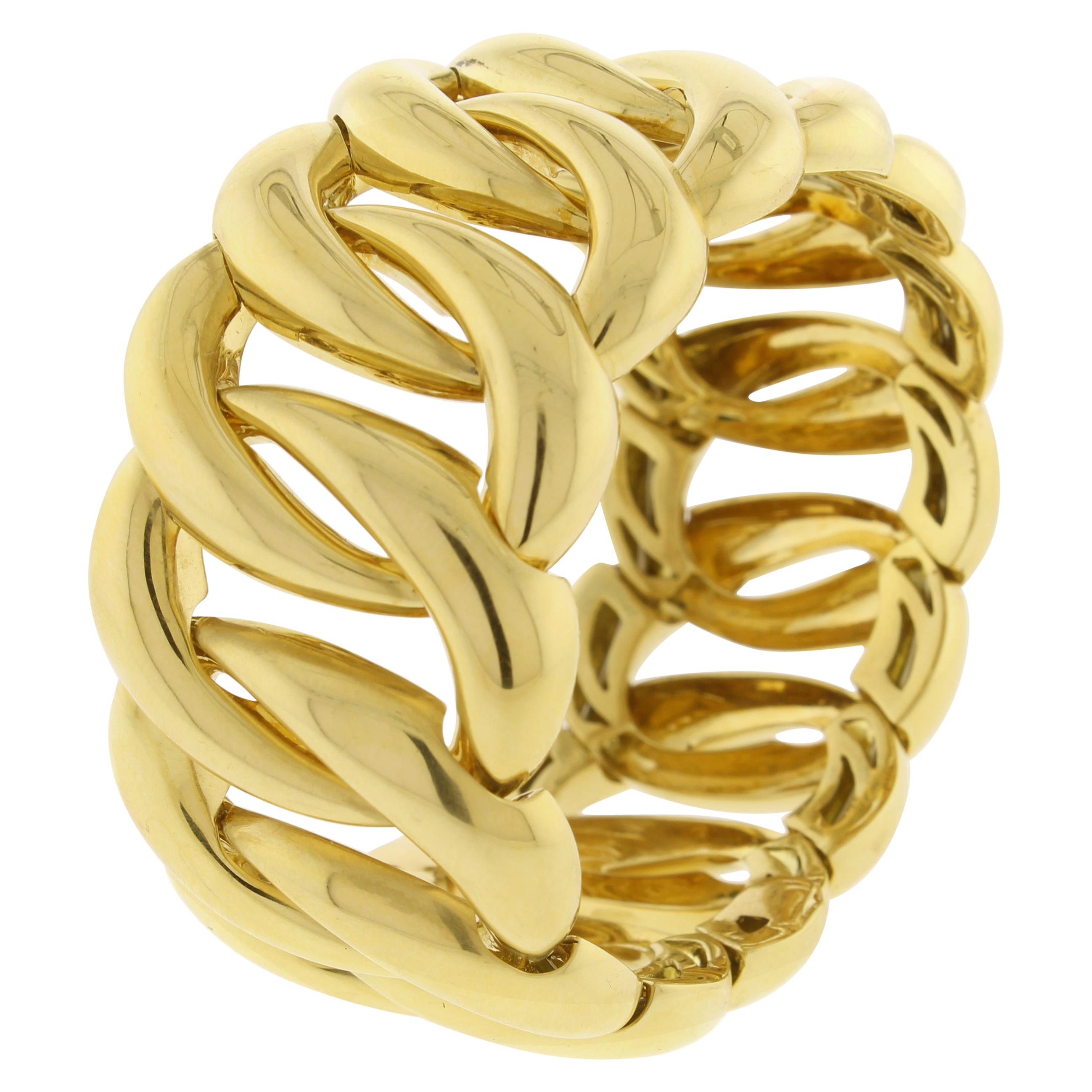 Wide Gold Bangle Bracelet