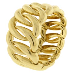 Wide Gold Bangle Bracelet