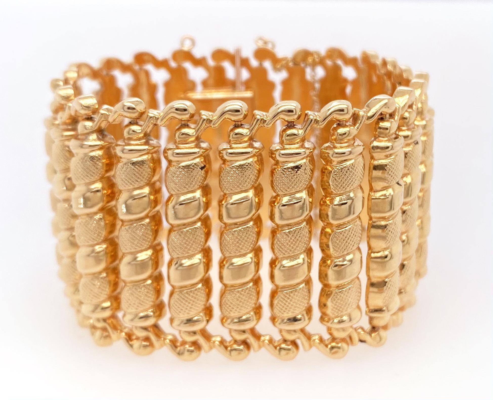 gold bracelet wide