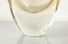 Wide Gold Sommerso Italian Murano Glass Vase