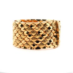 Wide Gold Strap Bracelet