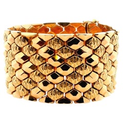Wide Gold Strap Bracelet