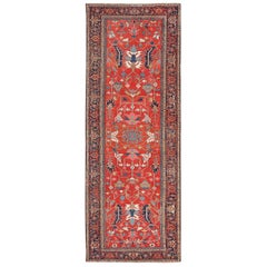 Wide Hallway Gallery Size Antique Persian Heriz Rug. Size: 6 ft 8 in x 17 ft