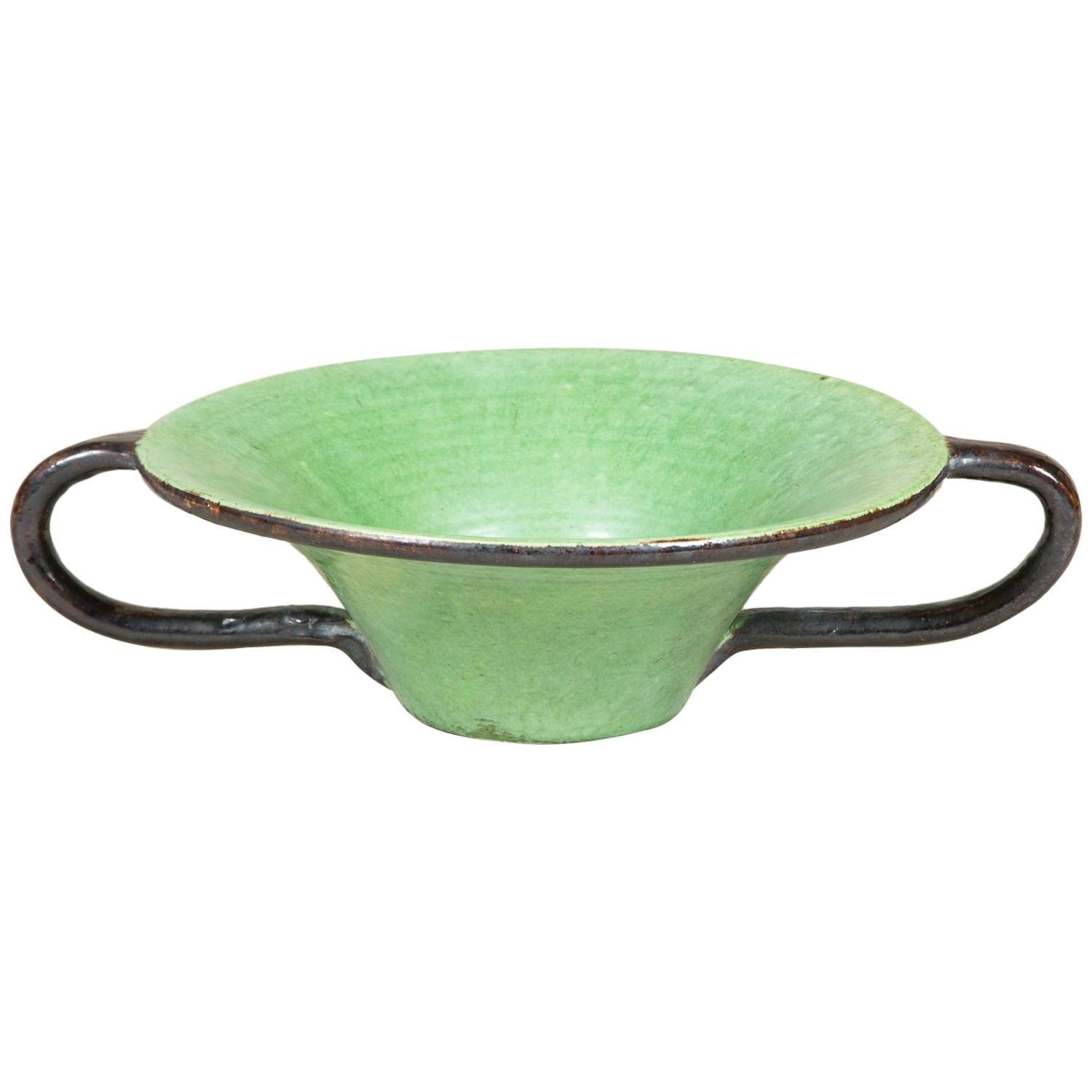 Wide Handled Ceramic Tazza by Dieulefit, 1950s.  For Sale