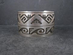 Wide Hopi Sterling Cuff Bracelet