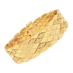 Bracciale A Link con rose marcate in oro giallo 18 ct. 36,76 grammi!