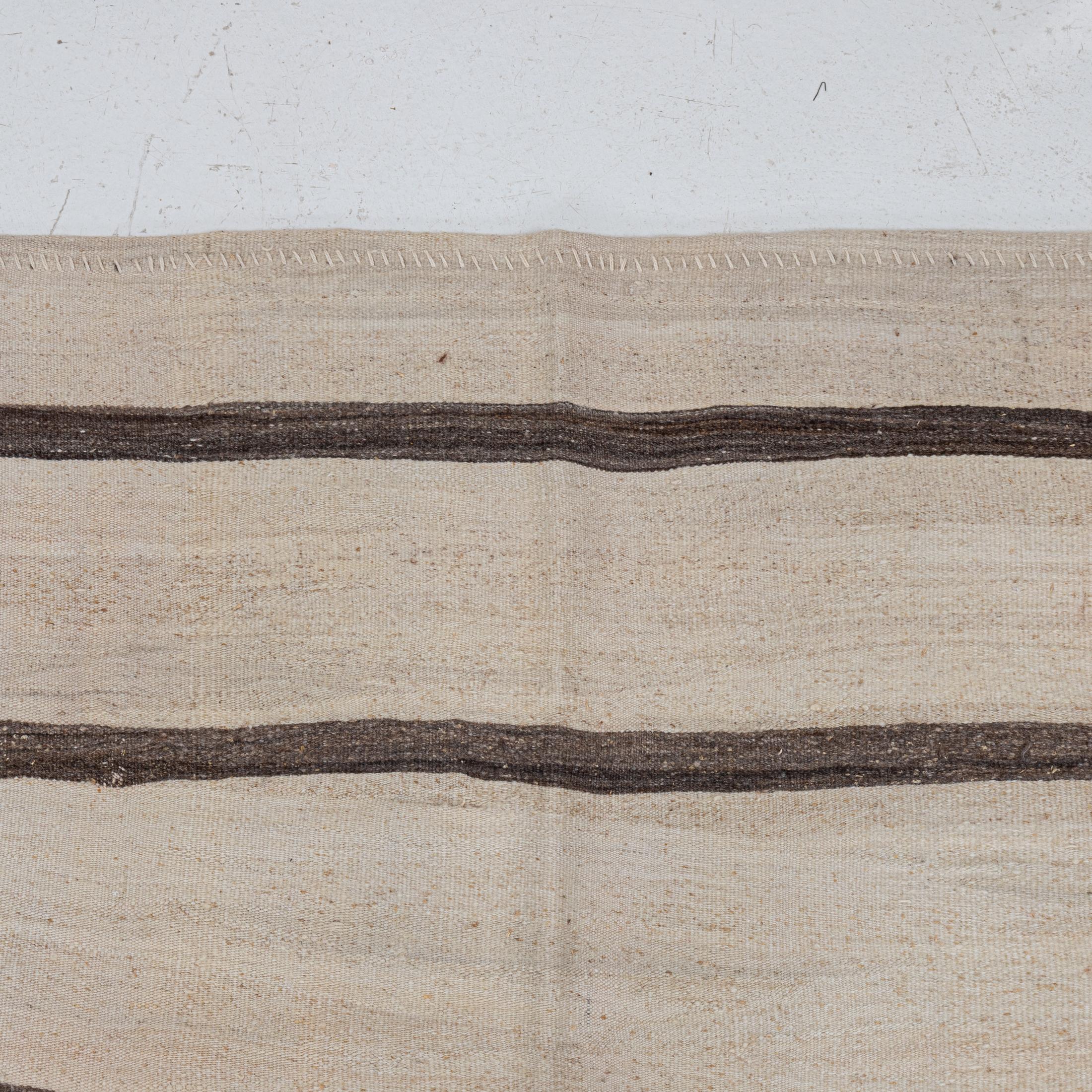 Wide Kilim Runner from Konya, Central Anatolia, Turkey, Mid-20th C For Sale 3