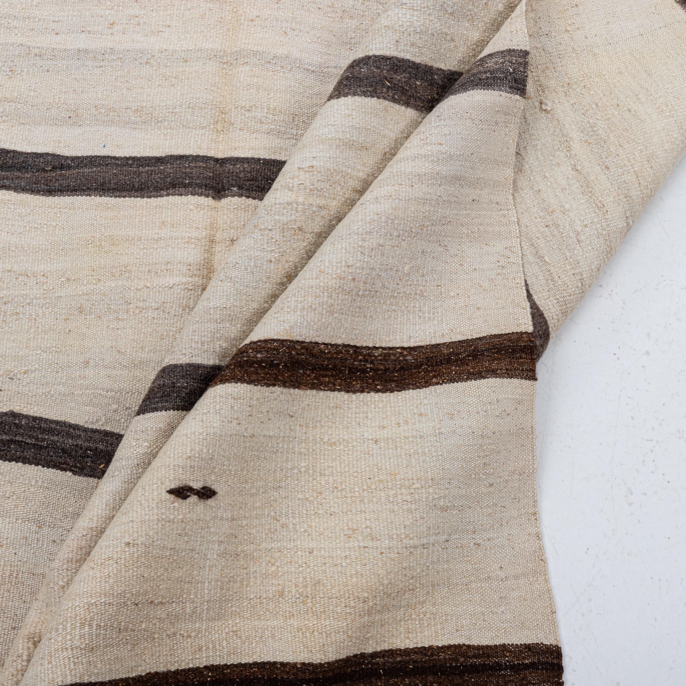 Wide Kilim Runner from Konya, Central Anatolia, Turkey, Mid-20th C For Sale 4