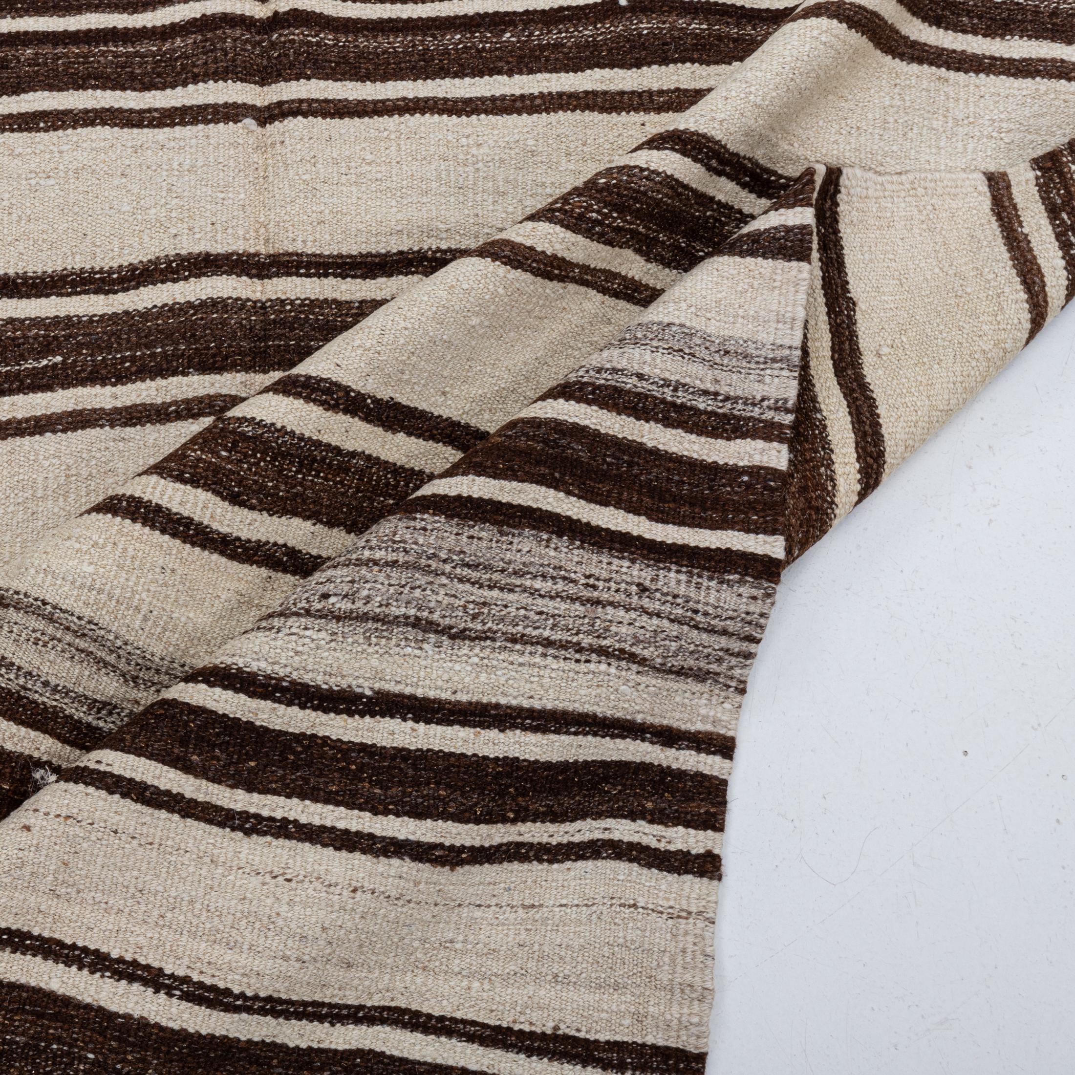 Wide Kilim Runner from Konya, Central Anatolia, Turkey, Mid-20th C For Sale 5