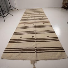 Wide Kilim Runner from Konya, Central Anatolia, Turkey, Mid-20th C