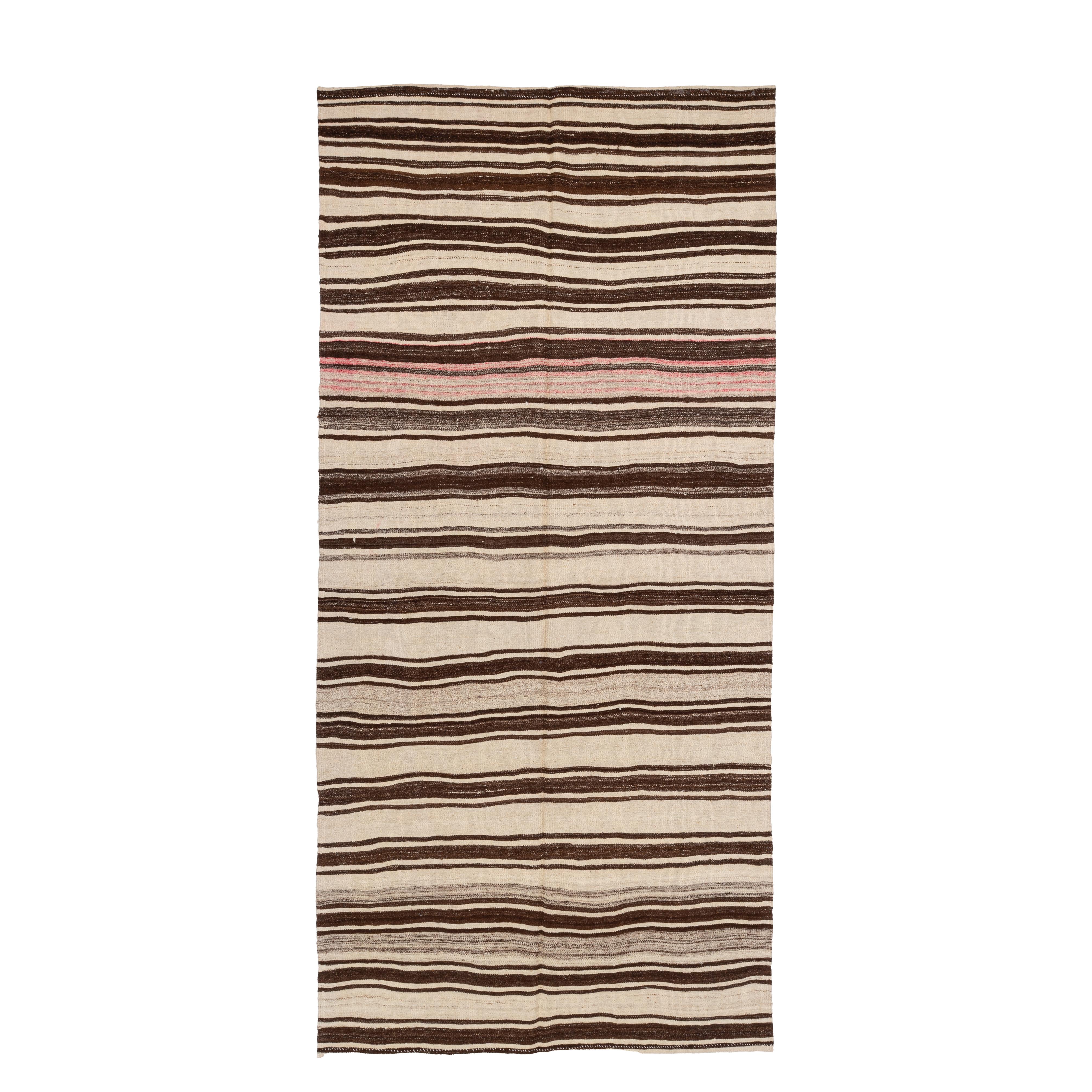 These wide runner size kilims ara called ‘Haba’ from Konya of central Turkey. It is woven with un-dyed yarns and dates back to mid-20th c or earlier times.
It is pure wool.