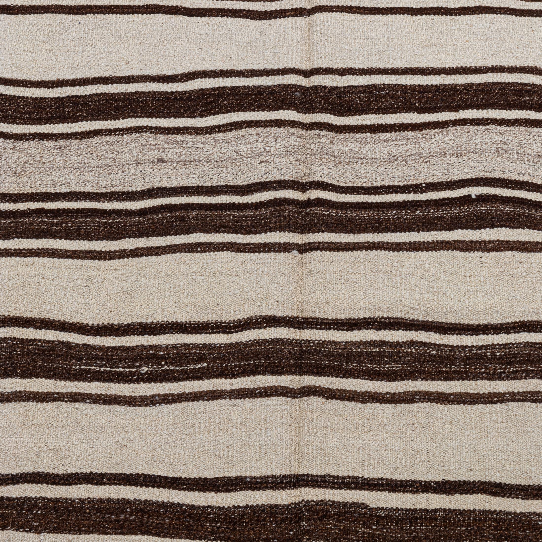 20th Century Wide Kilim Runner from Konya, Central Anatolia, Turkey, Mid-20th C For Sale