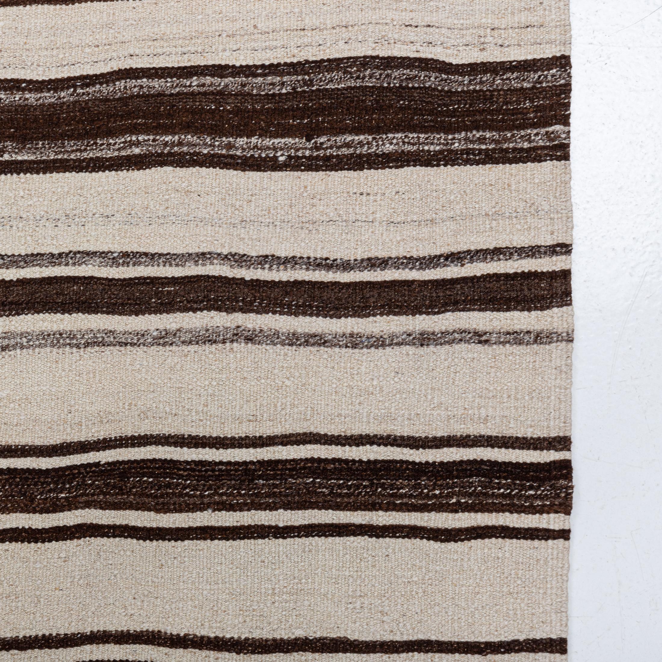 Wide Kilim Runner from Konya, Central Anatolia, Turkey, Mid-20th C For Sale 1